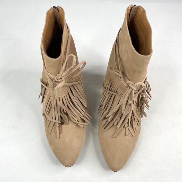 Marabelle Bacio Suede Beige Booties 8 - Picture 4 of 15